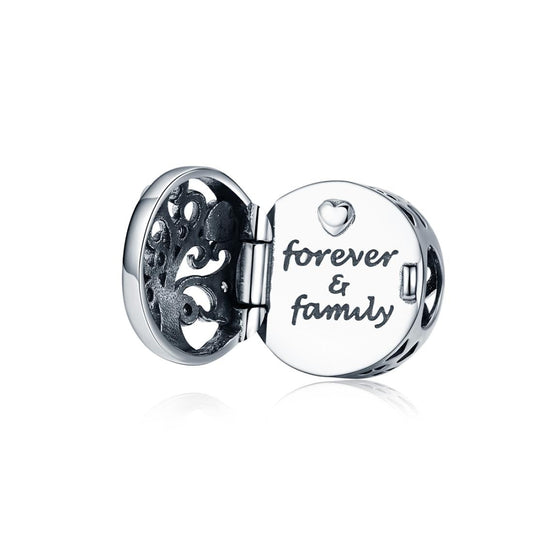 925 Sterling Silver Openable Family Tree Beaded Bracelet