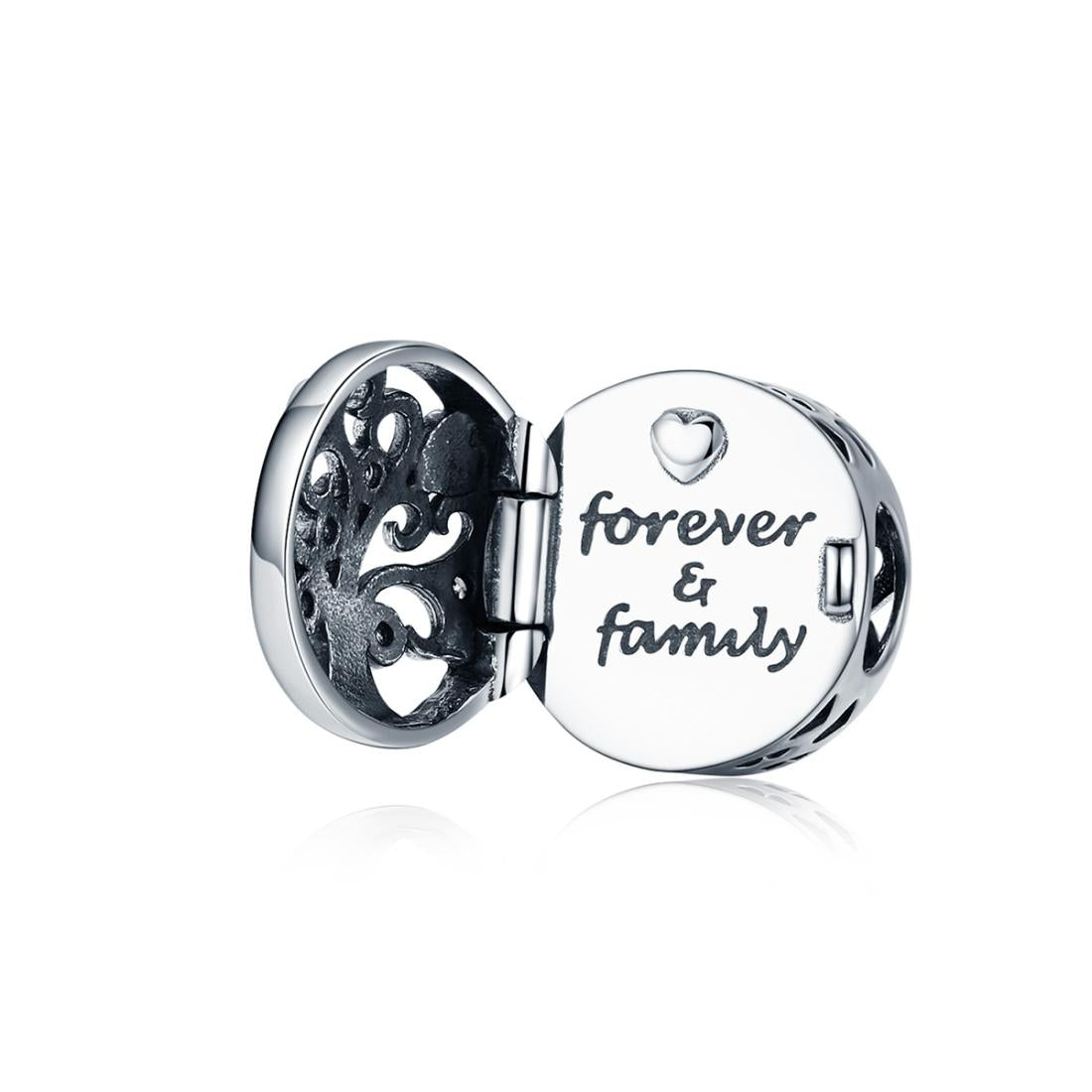 925 Sterling Silver Openable Family Tree Beaded Bracelet
