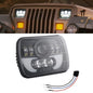 7 Inch 35W 4000Lm 6000K + Amber Car Truck Square Led Headlights Work Lights Spotlight