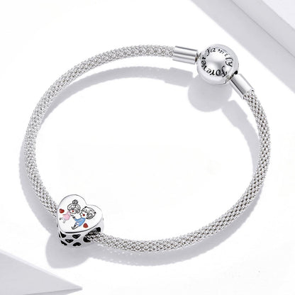 925 Sterling Silver Love Beads For Diy Bracelets & Necklaces