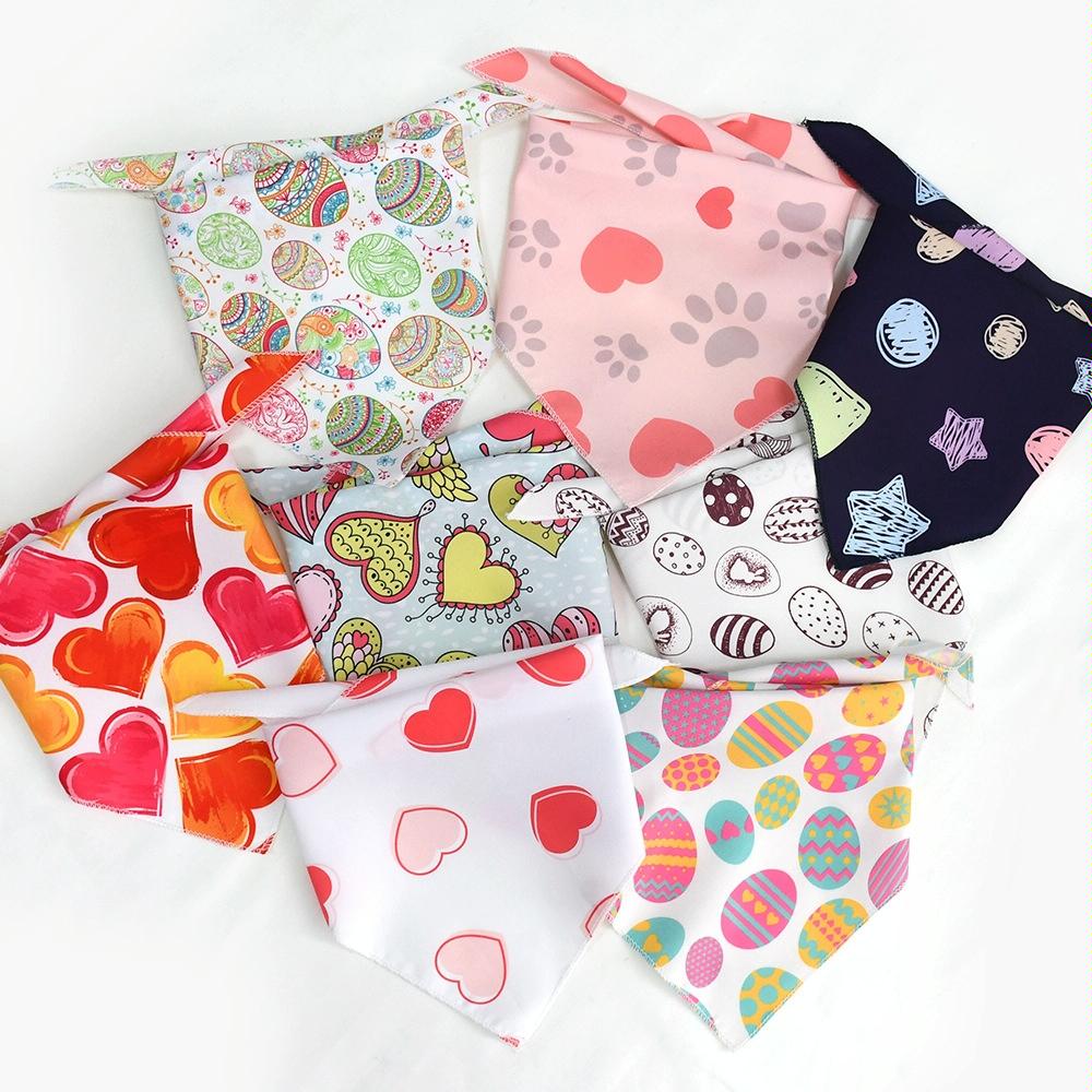 Cute Pet Triangle Towel Bib Cartoon Cats And Dogs Drool Towel Scarf - Size 01 - 04