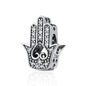 925 Sterling Silver Hand Of Fatima Beads For Diy Bracelets