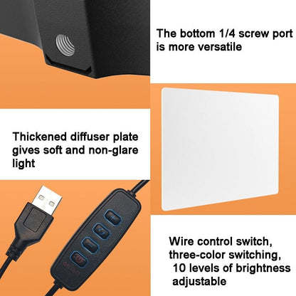 10 Three-Colour Temperature Flat-Panel Live Fill Light With 0.5M Bracket