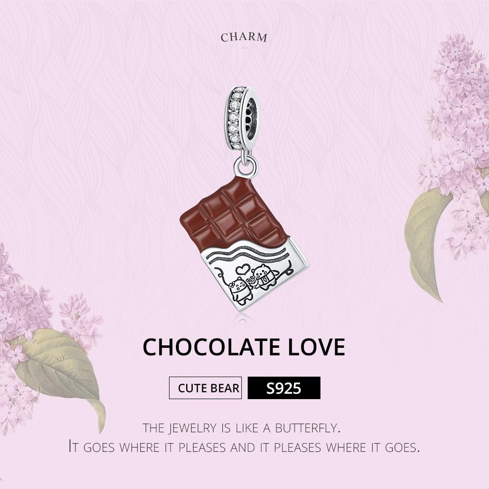 925 Sterling Silver Charming Chocolate Pendant For Bracelets & Necklaces