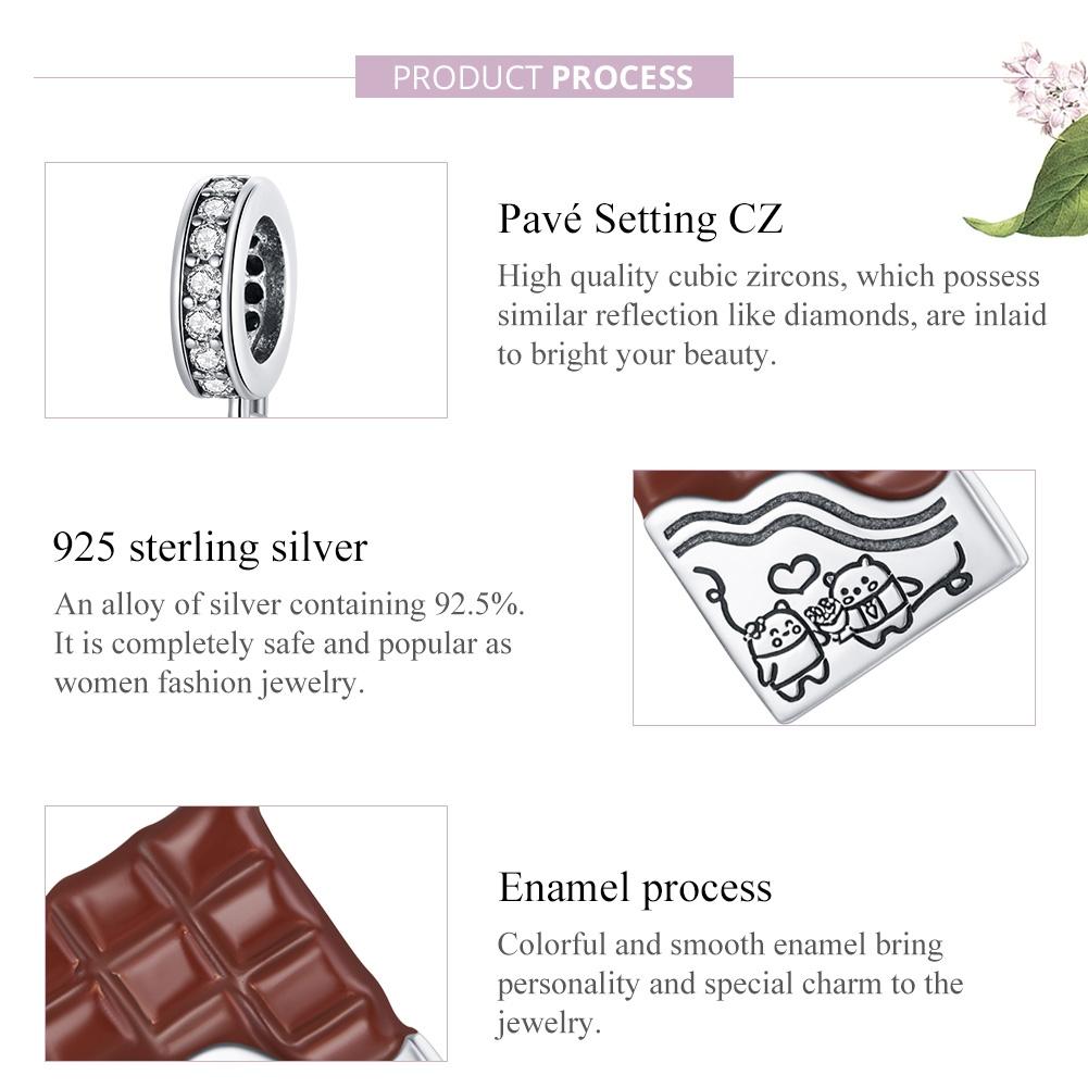 925 Sterling Silver Charming Chocolate Pendant For Bracelets & Necklaces