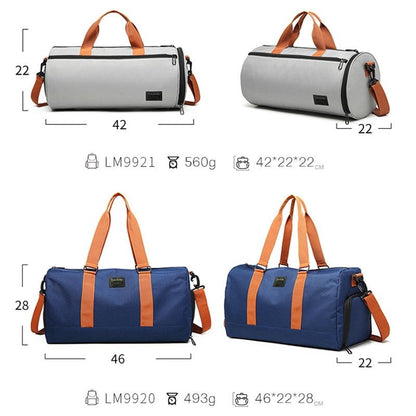 Blue Waterproof Gym Bag With Wet / Dry Separation - 9921 Blue