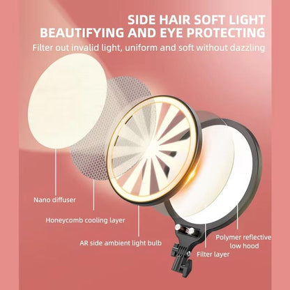 Full-screen Selfie Ring Light Tripod Set for Live Stream - 210cm Height - 210Cm Bracket With Remote Control
