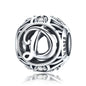 925 Sterling Silver 26 English Letter Beads For Diy Bracelets & Necklaces Style - D
