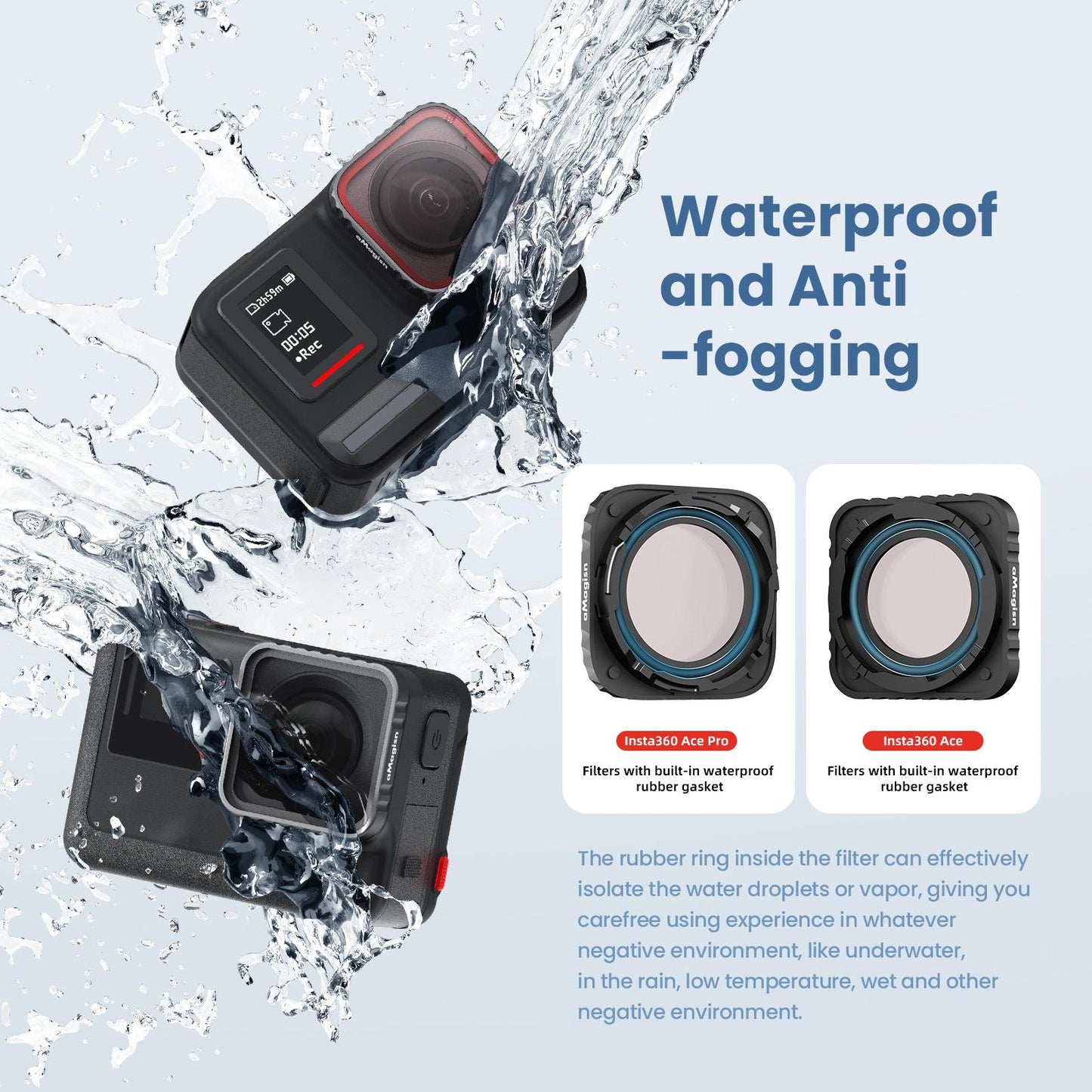 Waterproof Protective Goggles for Sports Camera - Magisn - For Insta360 Ace Pro Nd8+Nd16+Nd32+Nd64