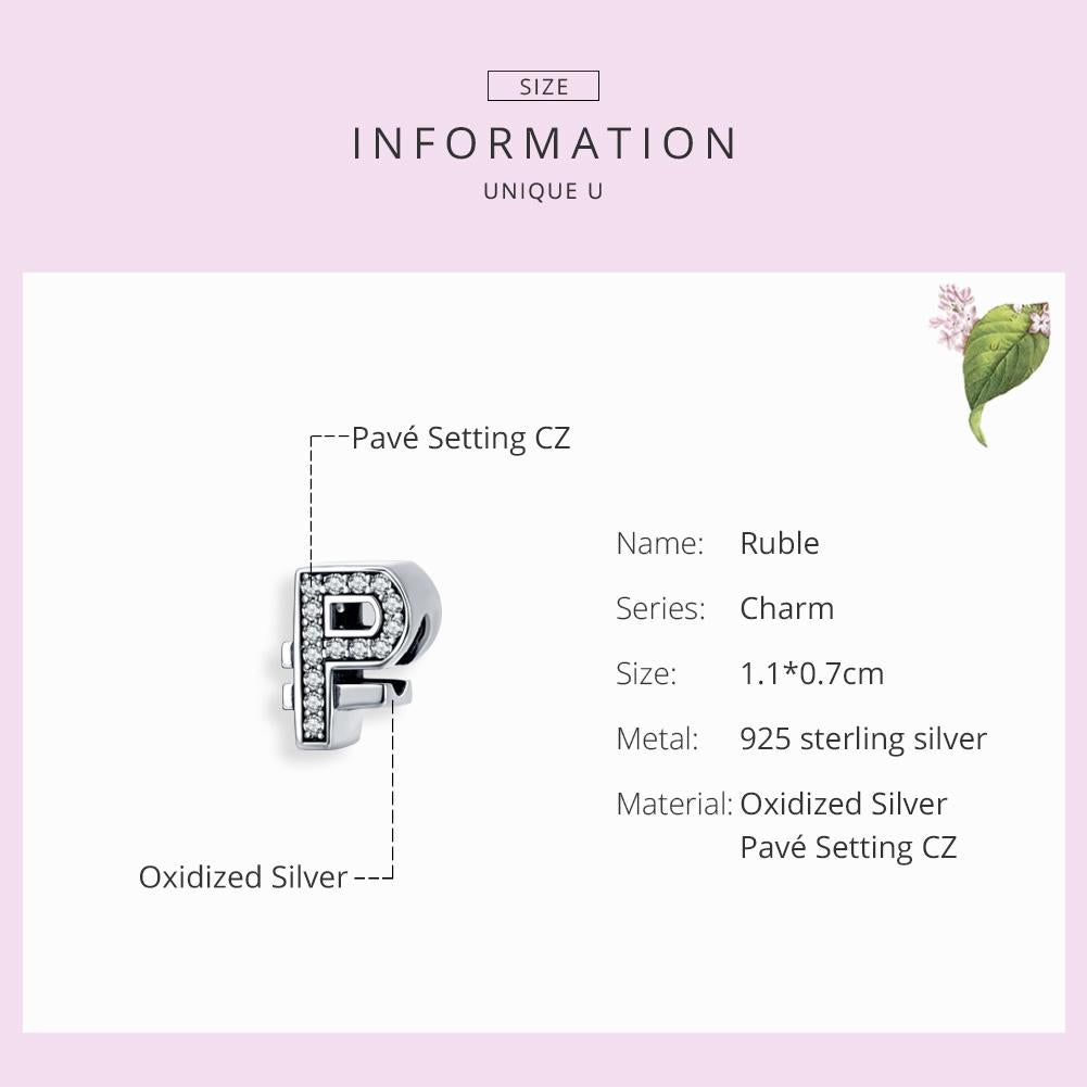 925 Sterling Silver Ruble Bead Pendant For Diy Bracelets & Necklaces