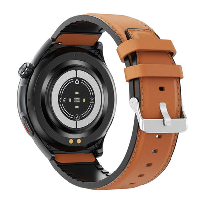 Smart Round Screen Watch With Bt Call And Health Tracking - Leather - Silicone Red