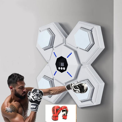 Rechargeable Bluetooth Boxing Machine With Adult & Child Gloves - Blue - With Adult & Child Gloves Pink Blue