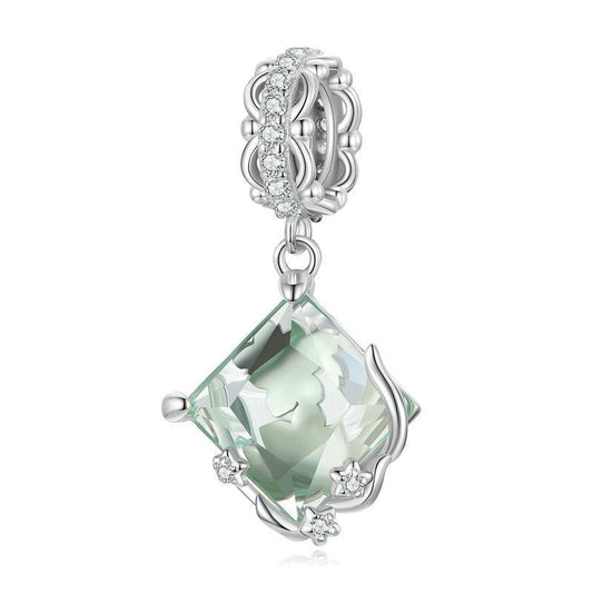 925 Sterling Silver Natural Flower Pendant For Diy Bracelet Style - Flower