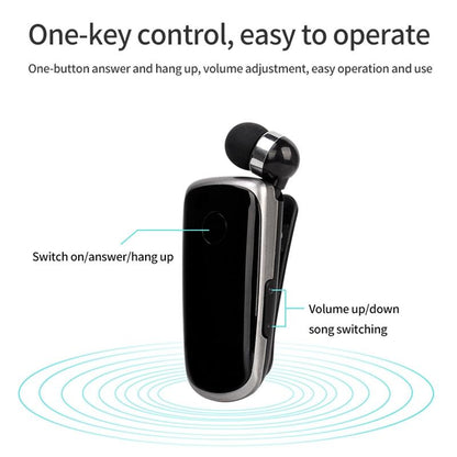 Wireless Bluetooth In-ear Earphone with Vibrating Alert and Hands-free Clip - Rose Red