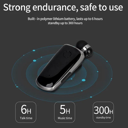 Wireless Bluetooth In-ear Earphone with Vibrating Alert and Hands-free Clip - Rose Red