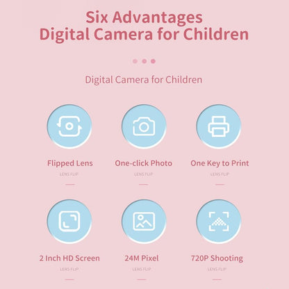 Blue Cartoon Kids Digital Camera with Rotating Lens - A18 Hd Printable