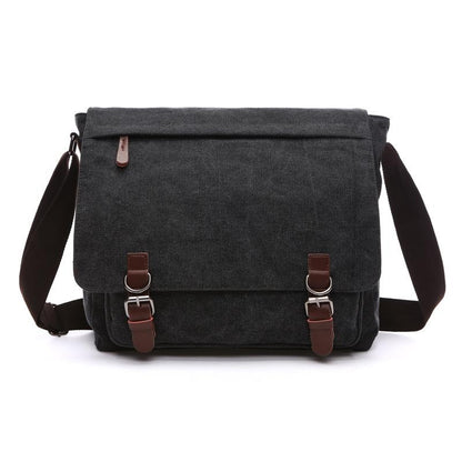 Black Canvas Business Messenger Bag Large