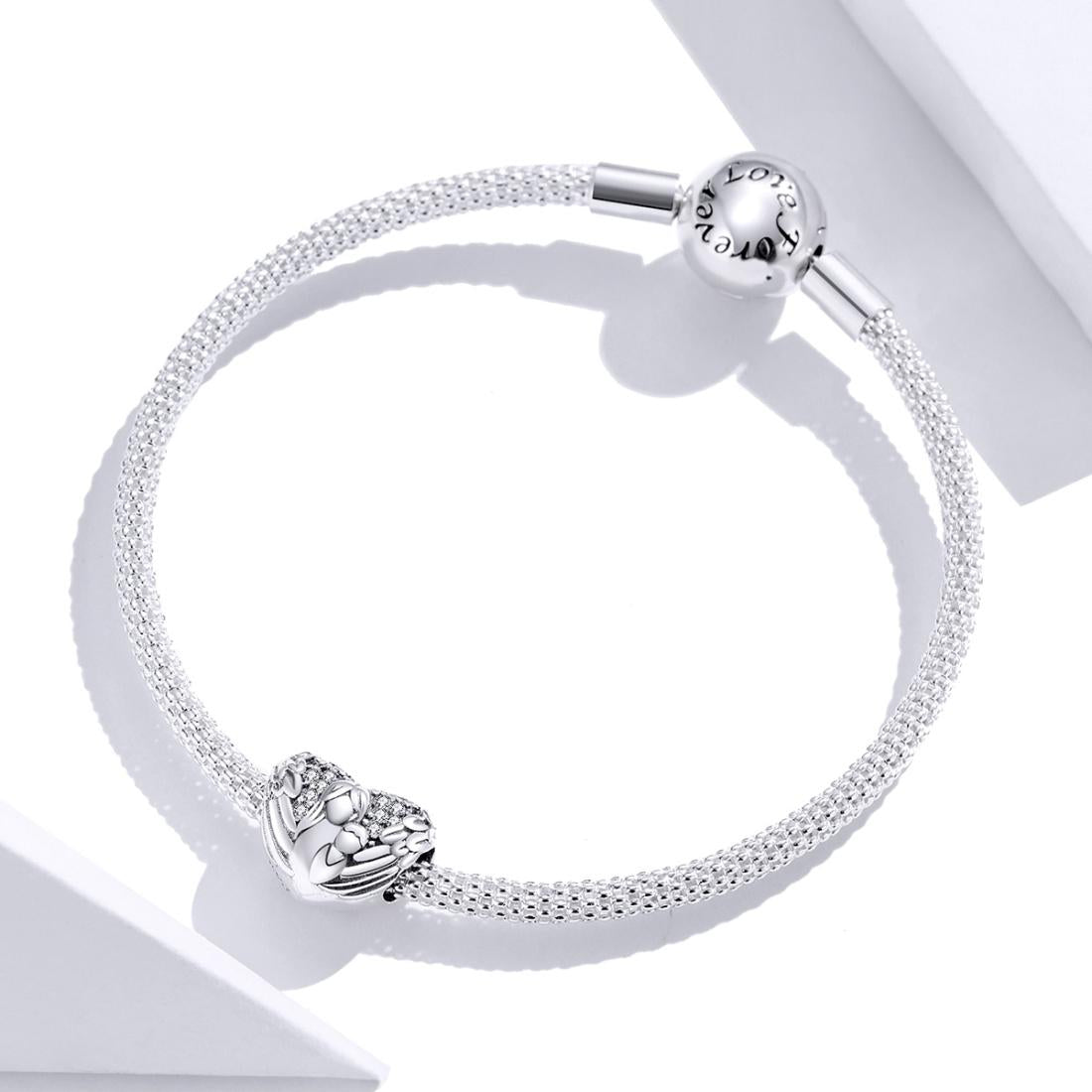 925 Sterling Silver Motherly Love Relief Beads For Diy Bracelets & Necklaces