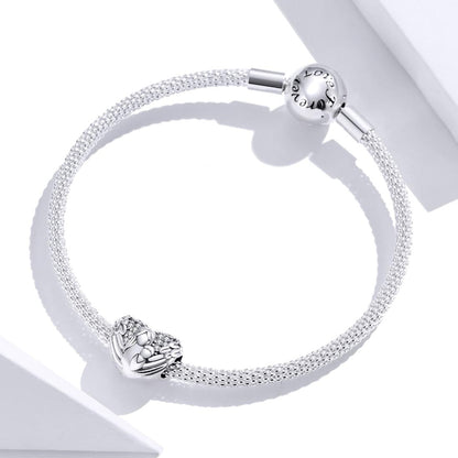 925 Sterling Silver Motherly Love Relief Beads For Diy Bracelets & Necklaces
