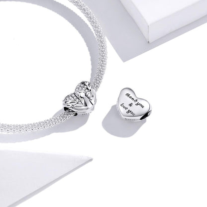 925 Sterling Silver Motherly Love Relief Beads For Diy Bracelets & Necklaces