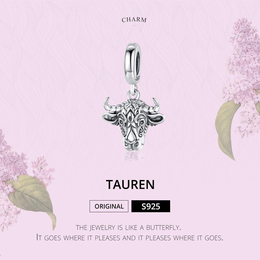 925 Sterling Silver Bull Head Pendant For Bracelet Or Necklace