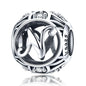 925 Sterling Silver 26 English Letter Beads For Diy Bracelets & Necklaces Style - N