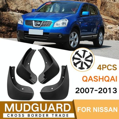 For Nissan Qashqai J10 2007-2013 4Pcs / Set Car Auto Soft Plastic Splash Flaps Fender Guard