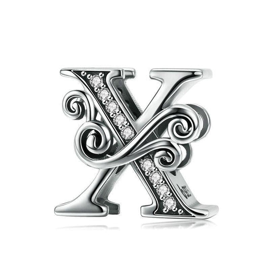 Diy Beaded Bracelet With Zircon Beads 26 Letters Style - X