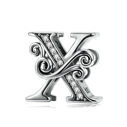 Diy Beaded Bracelet With Zircon Beads 26 Letters Style - X