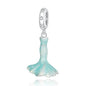 925 Sterling Silver Mermaid Skirt Pendant For Diy Bracelet Or Necklace