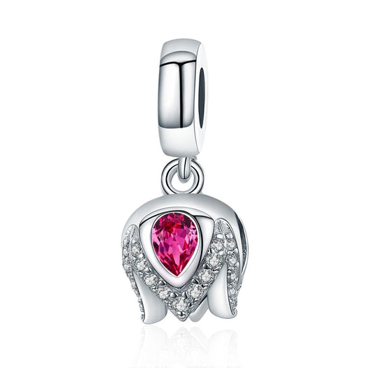 925 Sterling Silver Tulip Pendant For Diy Bracelets & Necklaces