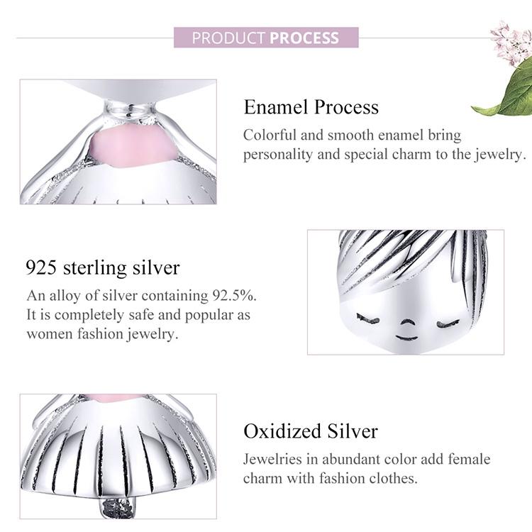 925 Sterling Silver Beaded Bracelet For Girls Diy Accessory