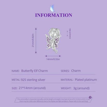 925 Sterling Silver Butterfly Pendant For Diy Bracelets Scc2544