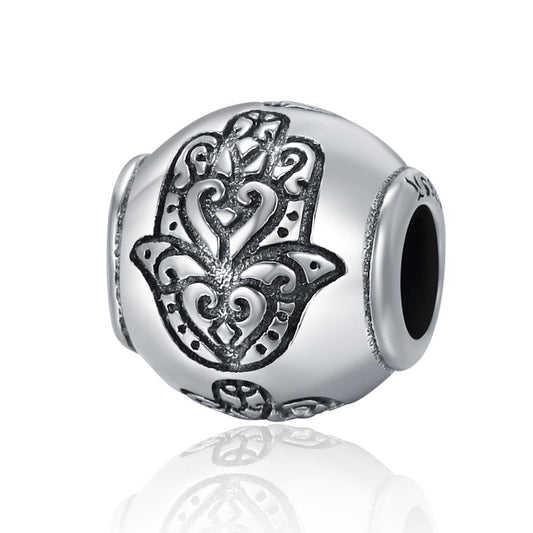 925 Sterling Silver Fatima Hand Beads For Diy Bracelets & Necklaces