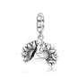 925 Sterling Silver Smiling Sunflower Pendant For Diy Bracelets & Necklaces