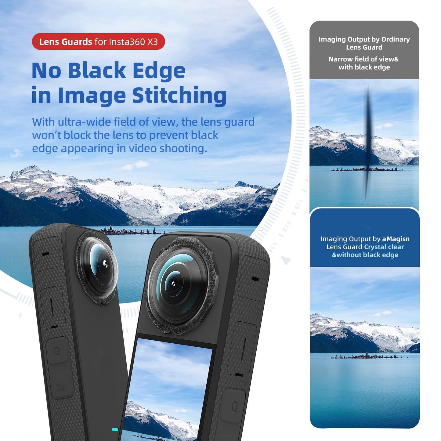 2-in-1 Insta360 X3 Lens Guard for Mobility Camera