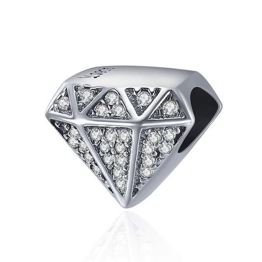 925 Sterling Silver Love Diamond Beads For Diy Bracelet