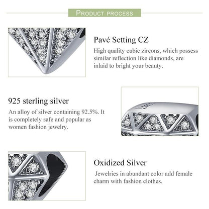 925 Sterling Silver Love Diamond Beads For Diy Bracelet