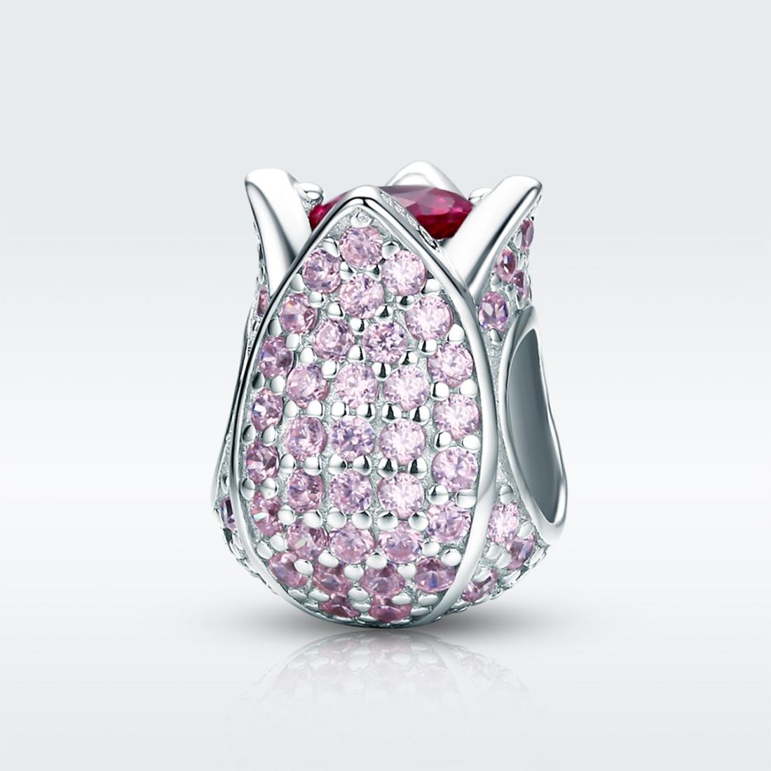 925 Sterling Silver Tulip Bead Bracelet Charm