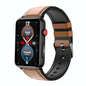 Bluetooth Smart Watch With Ecg Temperature And Heart Rate - Brown Leather