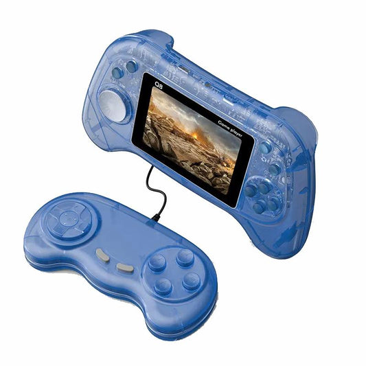 Q8 Handheld Game Console - 3.0 Screen 800 Built-In Games Tv Connection - Transparent Blue - Doubles Transparent Blue