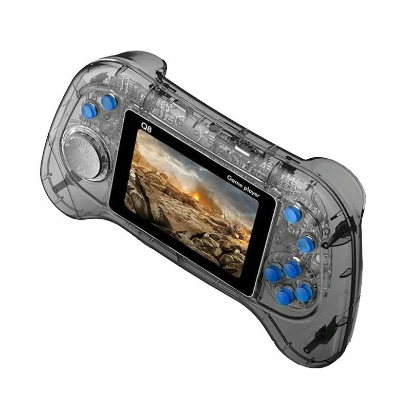 Q8 Handheld Game Console - 3.0 Screen 800 Built-In Games Tv Connection - Transparent Blue - Doubles Transparent Blue
