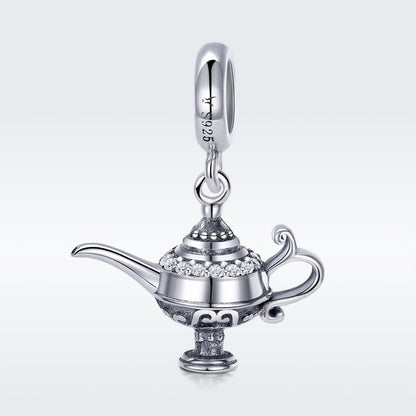925 Sterling Silver Beaded Magic Lamp Bracelet Charm