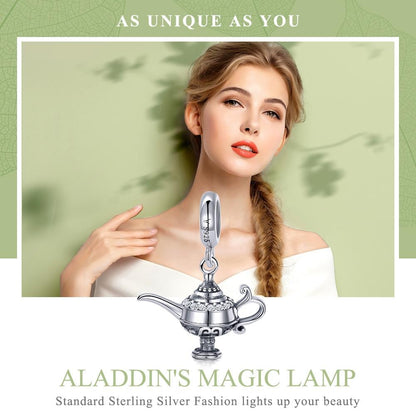 925 Sterling Silver Beaded Magic Lamp Bracelet Charm