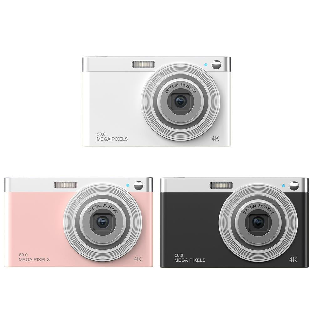 4K 8X Optical Zoom Telescopic Lens Digital Camera - Includes Card Reader & Wiper - Pink