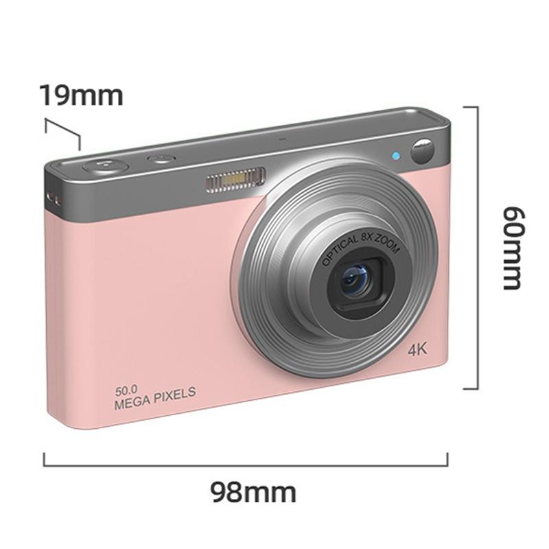 4K 8X Optical Zoom Telescopic Lens Digital Camera - Includes Card Reader & Wiper - Pink