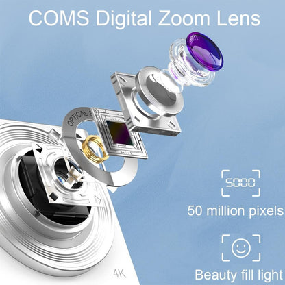 4K 8X Optical Zoom Telescopic Lens Digital Camera - Includes Card Reader & Wiper - Pink