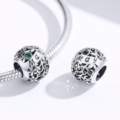 925 Sterling Silver 12 Birthstone Diy Bracelet Necklace May Style - May