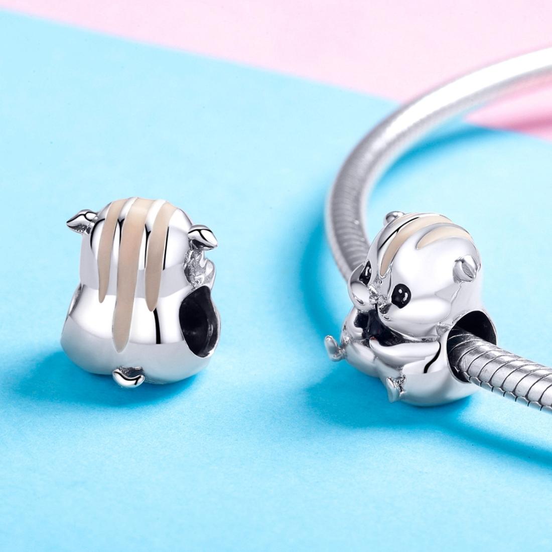 925 Sterling Silver Hamster Bead Bracelet & Necklace Set