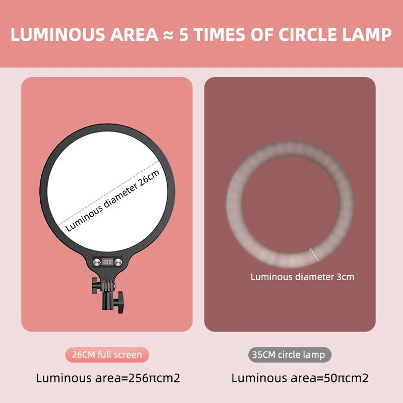 Full-screen Selfie Ring Light Tripod Set for Live Stream - 210cm Height - 55Cm Overhead Shot